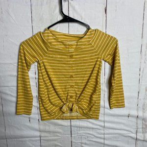 Abercrombie Kids Girls Long Sleeve Tee Shirt Yellow 5/6 NWT